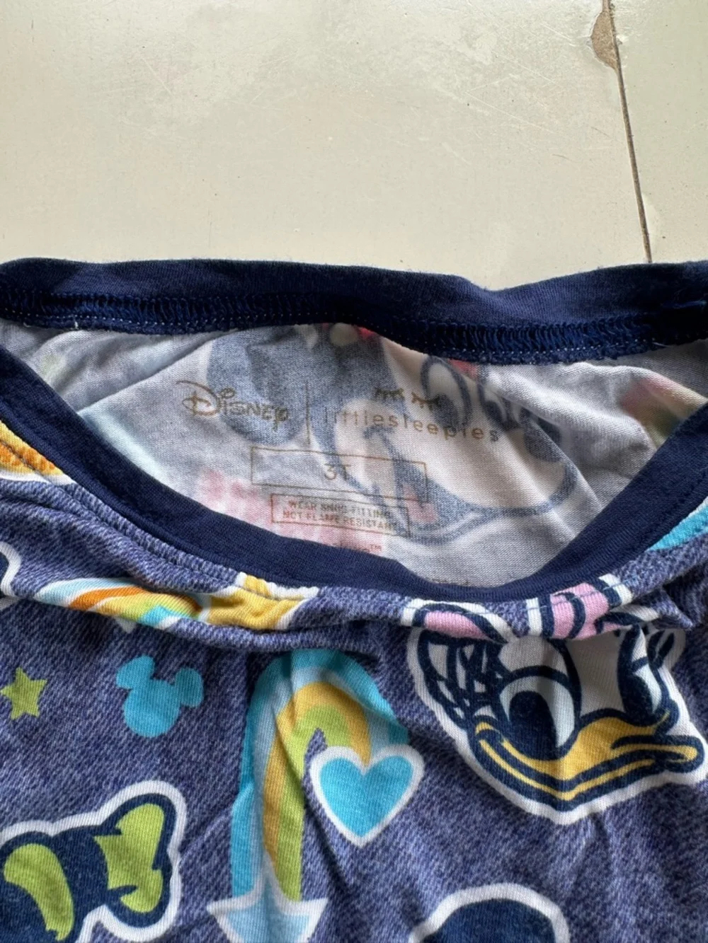 Little Sleepies two piece Disney Mickey pajama set size 3T - Picture 4 of 5